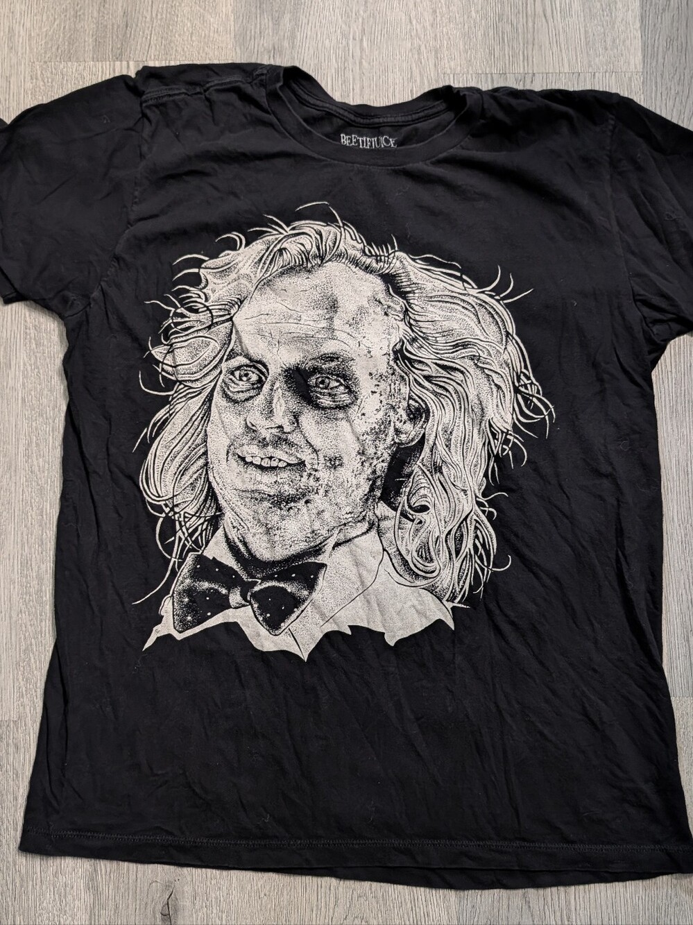Beetlejuice Portrait Graphic Tee Men's Large Black Horror Movie Retro Goth